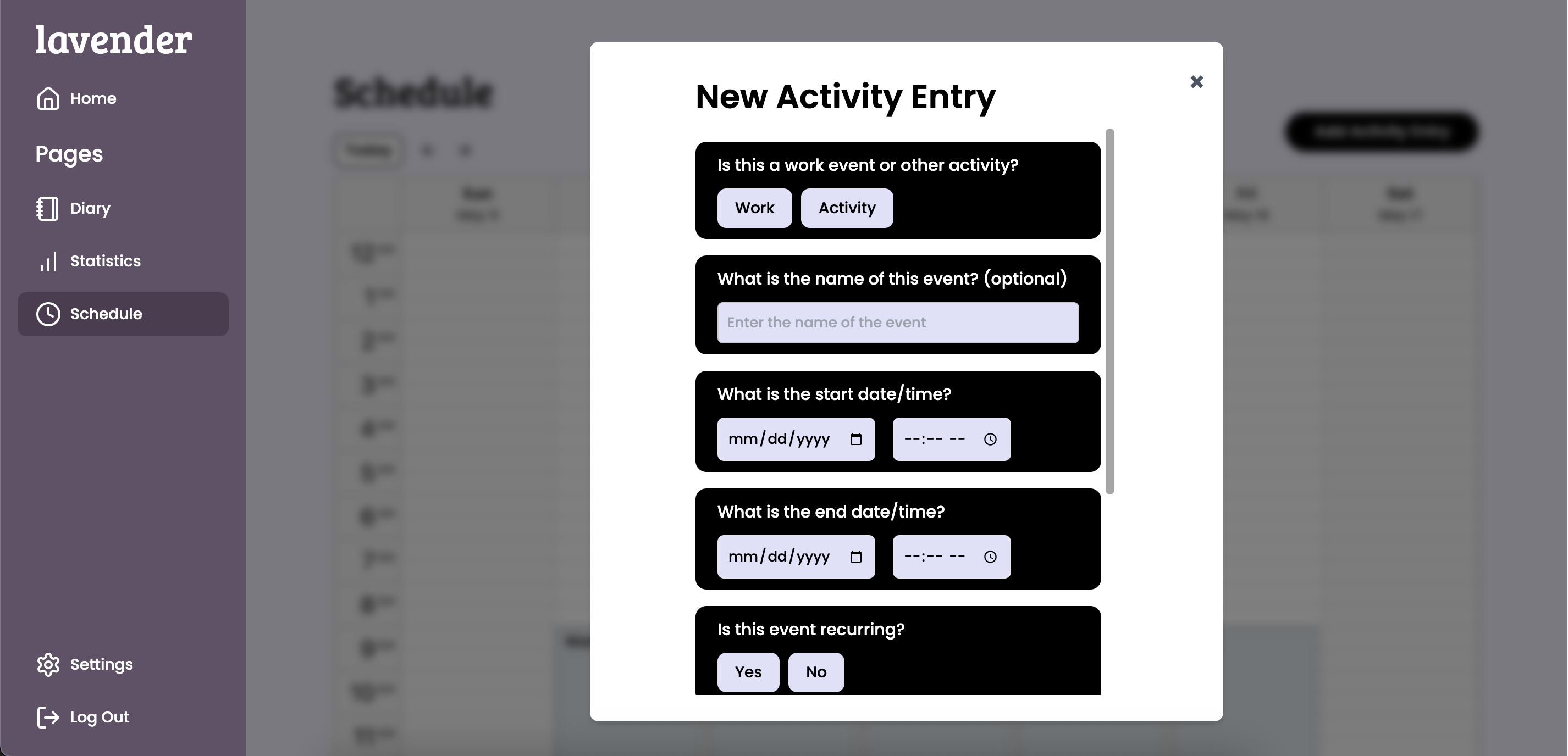 Schedule Activity