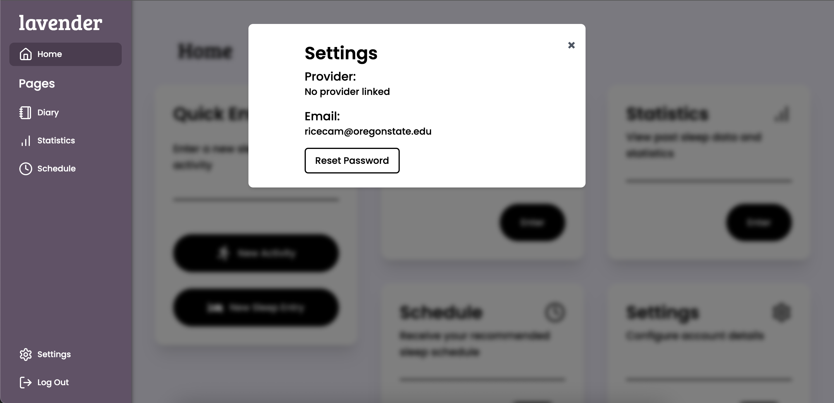 Settings Page